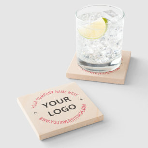 Dessous-de-verre En Pierre Nom du logo d'entreprise personnalisé Site Web Des