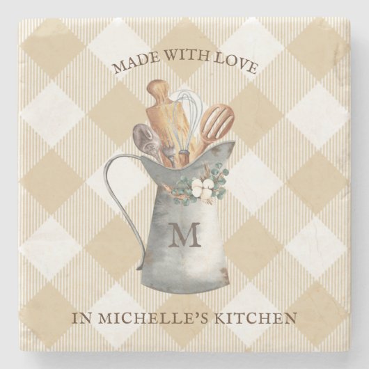 Dessous-de-verre En Pierre Nom du monogramme de l'agriculteur (Devant)