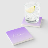 Dessous-de-verre En Pierre Nom du script curatif et Ombre violet clair modifi (Côté)