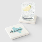 Dessous-de-verre En Pierre Nom du script de boue Robin Oeuf Bleu Texas (Côté)