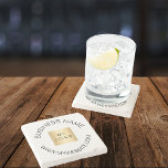 Dessous-de-verre En Pierre Nom entreprise logo site marque couleur<br><div class="desc">Personnalisez et ajoutez votre logo d'entreprise,  votre nom et votre URL de site Web. Arrière - plan transparent,  vous pouvez ajouter la couleur de votre marque dans l'outil de conception.</div>