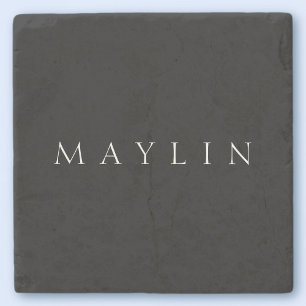 Dessous-de-verre En Pierre Nom ou mot classique   Noir & Blanc