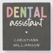 Dessous-de-verre En Pierre Nom personnalisé Dental Assistant Cadeau  (Devant)