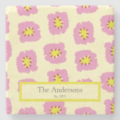 Dessous-de-verre En Pierre Nom personnalisé Est Année Cadeau Mariage (Devant)