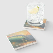 Dessous-de-verre En Pierre Nom personnalisé Surf (Côté)
