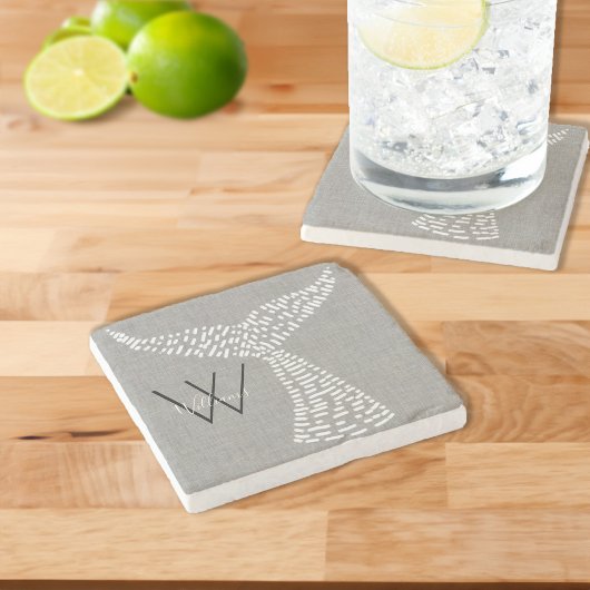 Dessous-de-verre En Pierre Nom personnel Nautical Whale Tail Art