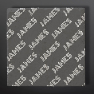 Dessous-de-verre En Pierre Nom rétro-moderne gras ou Motif Word