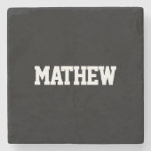 Dessous-de-verre En Pierre Noms en gras noir et blanc (Devant)