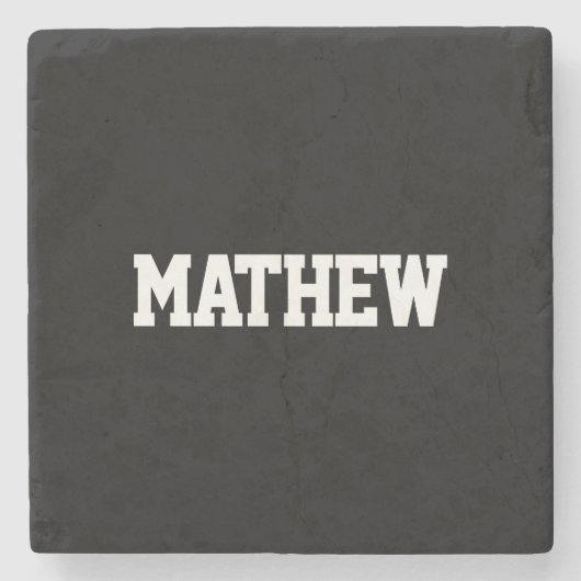Dessous-de-verre En Pierre Noms en gras noir et blanc (Devant)
