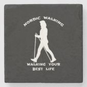 Dessous-de-verre En Pierre Nordic Walking - Marcher votre meilleure vie (Devant)