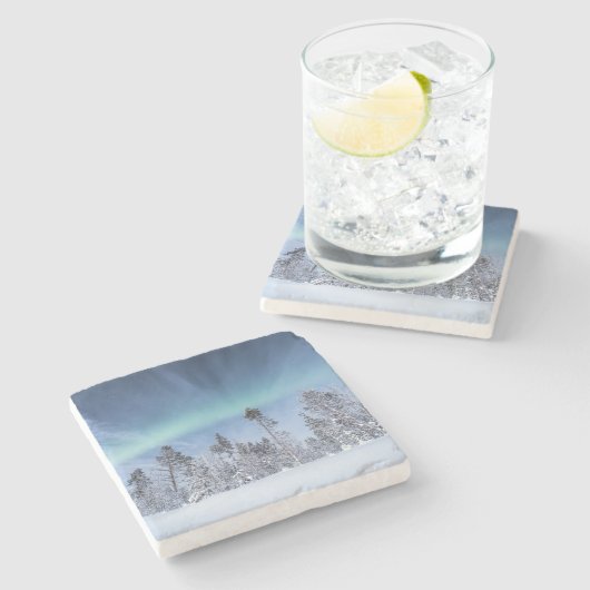 Dessous-de-verre En Pierre Northern Lights North Norvège (Côté)