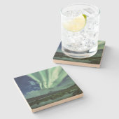 Dessous-de-verre En Pierre Northern Lights Norvège (Côté)