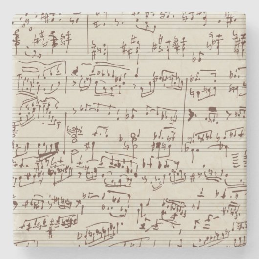 Dessous-de-verre En Pierre Notes de musique (Devant)