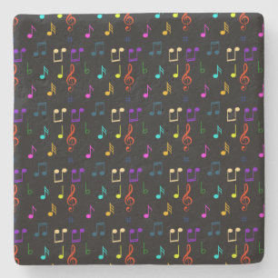 Dessous-de-verre En Pierre Notes de Musique Cadeaux pour Musiciens Amoureux d