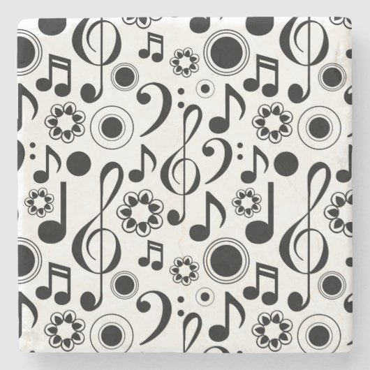 Dessous-de-verre En Pierre Notes musicales et Clefs (Devant)