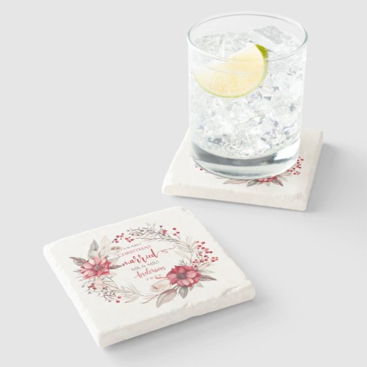 Dessous-de-verre En Pierre Notre premier mariage de Noël (Côté)