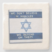 Dessous-de-verre En Pierre Nous Dépendons Des Miracles (Devant)