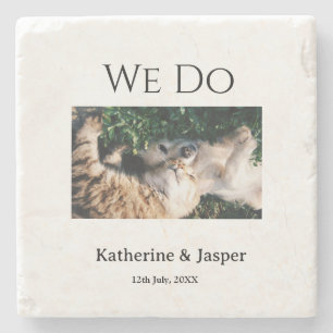 Dessous-de-verre En Pierre Nous faisons nom de compagnie de mariage photo dat
