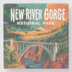 Dessous-de-verre En Pierre Nouveau parc national River Gorge Design de l'eau