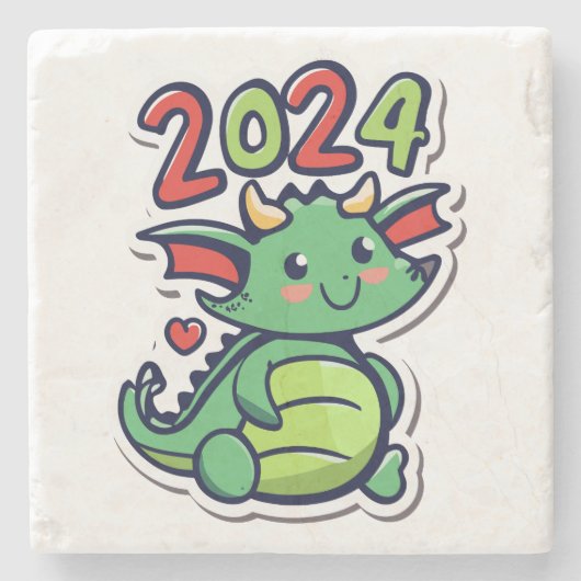 Dessous-de-verre En Pierre Nouvel An Chinois Du Dragon (Devant)