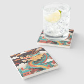 Dessous-de-verre En Pierre Nouvel An chinois mignon Dragon Zodiac Anniversair (Côté)