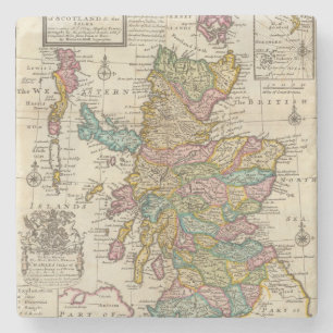 Dessous-de-verre En Pierre Nouvelle et correcte carte de l'Ecosse et des île