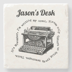Dessous-de-verre En Pierre Novembre Novel Writers Vintage Typewriter
