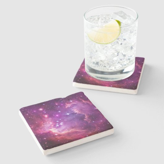 Dessous-de-verre En Pierre Nuage Magellanique Vibrant pourpre teint (Côté)