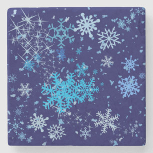Dessous-de-verre En Pierre Nuit de Noël neige