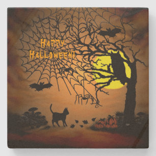 Dessous-de-verre En Pierre Nuit d'Halloween, Joyeux Halloween !