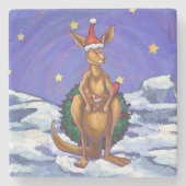 Dessous-de-verre En Pierre Nuit étoilée de Noël Kangaroo (Devant)
