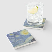 Dessous-de-verre En Pierre "Nuit étoilée" par Van Gogh (Côté)