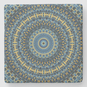 Dessous-de-verre En Pierre Nuit Van Gogh Starry Abstrait Super Boho Mandala