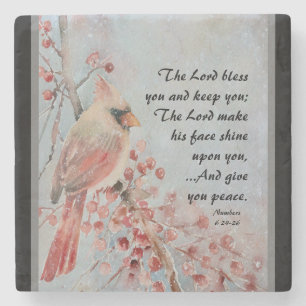 Dessous-de-verre En Pierre Numéros 6 24-26 Lord Bless You Red Bird Berries