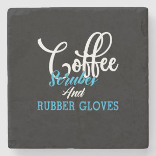 Dessous-de-verre En Pierre Nurse Gift Coffee Scrubes And Rubber Gloves