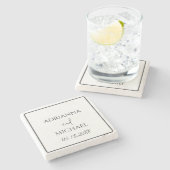 Dessous-de-verre En Pierre Objet de mariage conservé Nom et Date du Couple (Côté)