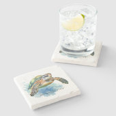 Dessous-de-verre En Pierre Ocean Beach Sea Turtles (Côté)