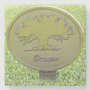 Dessous-de-verre En Pierre Ocean Tree Golf, Kiawah Island, SC Marble Dessous