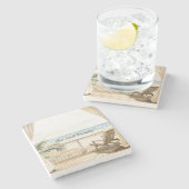 Dessous-de-verre En Pierre Ocean View Beach Serenity (Côté)