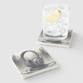 Dessous-de-verre En Pierre Odeur musicale pour écouteurs (Côté)