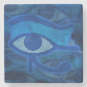 Dessous-de-verre En Pierre Œil d'Horus bleu (Devant)