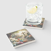 Dessous-de-verre En Pierre OEuf de Pâques/Lilly (Côté)