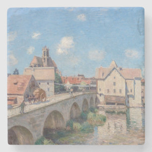 Dessous-de-verre En Pierre OEuvre d'Alfred Sisley - Le Pont de Moret