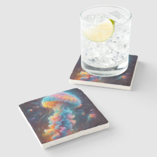 Dessous-de-verre En Pierre Oeuvre de méduse cosmique