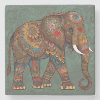 Dessous-de-verre En Pierre Oeuvre décorative Boho Elephant
