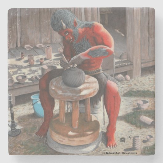 Dessous-de-verre En Pierre Ogre Utilisation Potterie Roue Imaginaire Dessous (Devant)