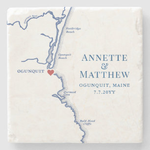 Dessous-de-verre En Pierre Ogunquit Maine Destination Mariage Faveur