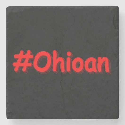 Dessous-de-verre En Pierre "#Ohioan" Joli design. Acheter maintenant (Devant)