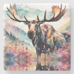 Dessous-de-verre En Pierre Oie dans l'aquarelle Fleur sauvage