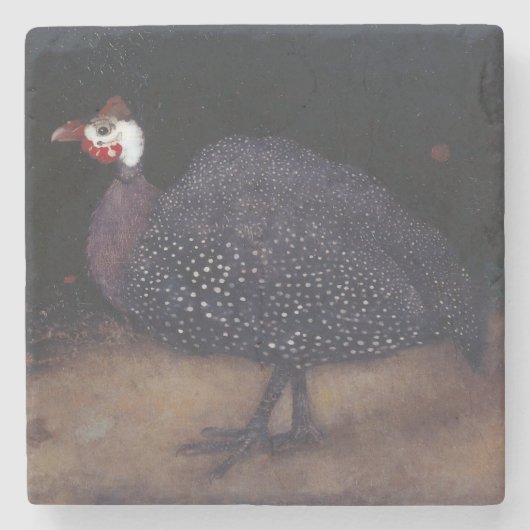 Dessous-de-verre En Pierre Oiseau de Guineafowl moucheté (par Jan Mankes) (Devant)